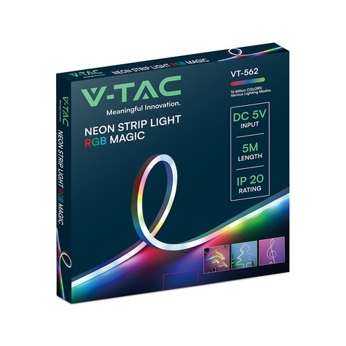 Kit LED Neon Flex RGBIC 5m - 5V USB, application Bluetooth, télécommande