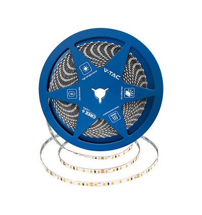 Bande LED 120 VT-2835 8W/m - puce Cree 4000K IP20 24V 5mm double PCB (10m/rouleau) (prix/m)