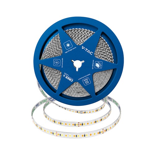 Modèle 192 VT-2835 Bande LED 15W/m - puce CREE, 3-en-1, IP20, 24V, 8 mm, double PCB, 10 m/rouleau, prix au mètre