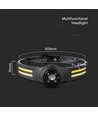 Lampe frontale LED rechargeable 3W+5W - 470lm, grand angle 230°, IP44, batterie incluse