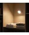 Applique murale rechargeable 4,5W CCT - IP20, ronde, blanche, rotative à 360°, source lumineuse incluse et télécommande