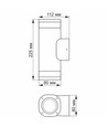 Applique murale double façade GU10 - IP54 extérieur, gris, éclairage haut/bas, sans source lumineuse