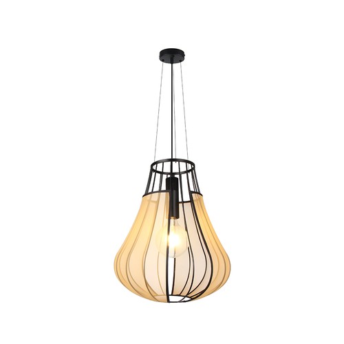 Suspension VT-89010 E27 420x500 mm - décorative, noir mat avec beige, série métal