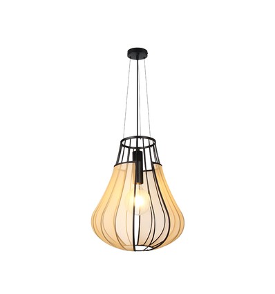 Suspension VT-89010 E27 420x500 mm - décorative, noir mat avec beige, série métal