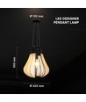 Suspension VT-89010 E27 420x500 mm - décorative, noir mat avec beige, série métal