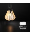 Suspension VT-89010 E27 420x500 mm - décorative, noir mat avec beige, série métal