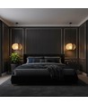 Suspension design E27 - Ø40cm, Noir mat et beige, sans source lumineuse