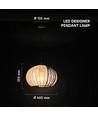 Suspension design E27 - Ø40cm, Noir mat et beige, sans source lumineuse