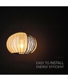 Suspension design E27 - Ø40cm, Noir mat et beige, sans source lumineuse