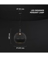 Suspension design GU10 - Noir mat, Metal serie, Ø40 cm