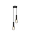 Suspension design pour 2xE27 - Noir mat, Ø11x31,7cm, sans source lumineuse