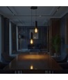 Suspension design pour 2xE27 - Noir mat, Ø11x31,7cm, sans source lumineuse
