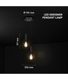 Suspension design pour 2xE27 - Noir mat, Ø11x31,7cm, sans source lumineuse