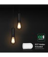 Suspension design pour 2xE27 - Noir mat, Ø11x31,7cm, sans source lumineuse