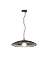 Suspension design - Ø60cm, douille G9, métal noir/blanc et verre, sans source lumineuse