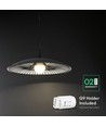 Suspension design - Ø60cm, douille G9, métal noir/blanc et verre, sans source lumineuse