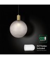 Monture de suspension design E27 - Ø10cm, laiton brossé et verre fumé, sans source lumineuse