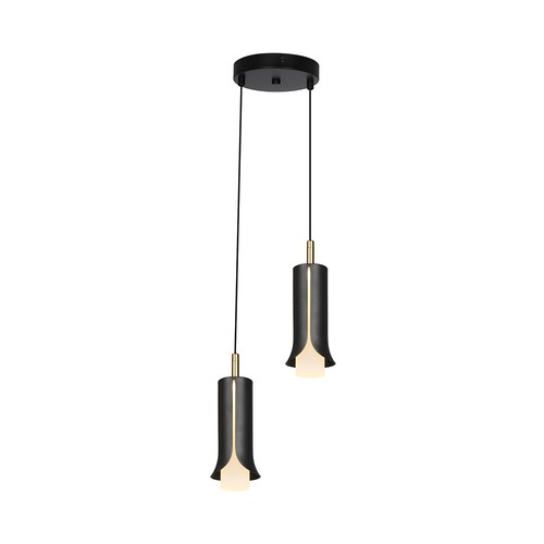 Suspension design LED 2x5W - Ø15cm, 3000K, Sandy Black