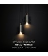 Suspension design LED 2x5W - Ø15cm, 3000K, Sandy Black