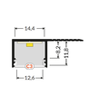 Profilé en aluminium PLANE14 SIDE BC3 2m - Aluminium brut, encastrement, rail LED