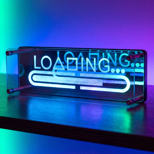 RGB LOADING Néon Enseigne - Effet Miroir Infini, Bluetooth, Contrôle par Application