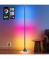 Lampadaire d'angle RGBIC+CCT 145cm - Bluetooth, contrôle par application, télécommande, 11W