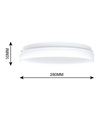 Plafonnier LED CCT 24/18/13W - Ø28cm, Hauteur: 5cm, IP54, bord blanc, source lumineuse incl.