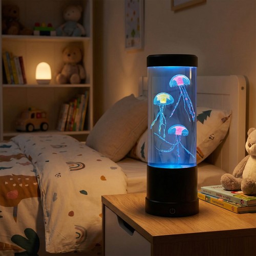 Lampe haute Méduse RGB 25 cm - Ø9 cm, parfaite pour les enfants et les âmes d