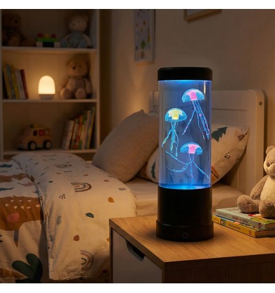 Lampe haute Méduse RGB 25 cm - Ø9 cm, parfaite pour les enfants et les âmes d