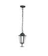 Plafonnier E27, noir mat - IP44, aluminium et verre, max 60W, 17x17x84cm, sans source lumineuse