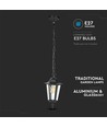 Plafonnier E27, noir mat - IP44, aluminium et verre, max 60W, 17x17x84cm, sans source lumineuse