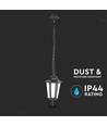 Plafonnier E27, noir mat - IP44, aluminium et verre, max 60W, 17x17x84cm, sans source lumineuse