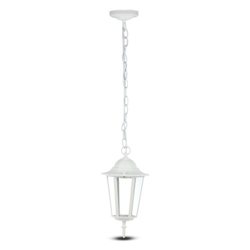 Suspension de jardin E27 design rétro, blanc - IP44 extérieur, aluminium, sans source lumineuse