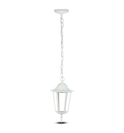 Suspension de jardin E27 design rétro, blanc - IP44 extérieur, aluminium, sans source lumineuse