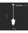 Suspension de jardin E27 design rétro, blanc - IP44 extérieur, aluminium, sans source lumineuse