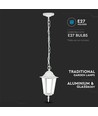 Suspension de jardin E27 design rétro, blanc - IP44 extérieur, aluminium, sans source lumineuse