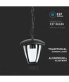 Lampe de jardin E27 en aluminium - IP44 extérieur, noir, 74cm de haut, sans source lumineuse
