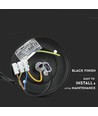 Lampe de jardin E27 en aluminium - IP44 extérieur, noir, 74cm de haut, sans source lumineuse
