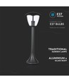 Lampe de jardin E27, 60cm - Noir, IP44, aluminium, pour jardin et allées, sans source lumineuse