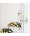 Applique murale extérieure E27, blanc - Lanterne, orientée vers le haut, IP44, aluminium et verre