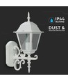 Applique murale extérieure E27, blanc - Lanterne, orientée vers le haut, IP44, aluminium et verre