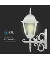 Applique murale extérieure E27, blanc - Lanterne, orientée vers le haut, IP44, aluminium et verre