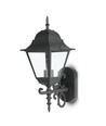 Applique murale E27, noir mat - Aluminium et verre, 245x445x185mm, sans source lumineuse