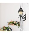 Applique murale E27, noir mat - Aluminium et verre, 245x445x185mm, sans source lumineuse