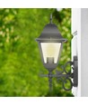 Applique murale E27, noir mat - Aluminium et verre, 245x445x185mm, sans source lumineuse