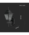 Applique murale E27, noir mat - Aluminium et verre, 245x445x185mm, sans source lumineuse