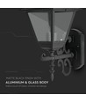 Applique murale E27, noir mat - Aluminium et verre, 245x445x185mm, sans source lumineuse