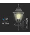 Applique murale E27, noir mat - Aluminium et verre, 245x445x185mm, sans source lumineuse