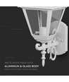 Applique murale E27 Large - Blanc mat, aluminium et verre, 44,5cm de haut, sans source lumineuse