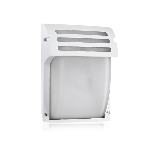 Applique murale E27 - Blanc mat, IP44, aluminium et verre, sans source lumineuse
